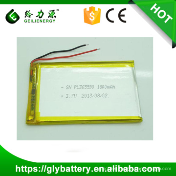 3.7v 1800mah 365590 Li polymer Rechargeble Battery